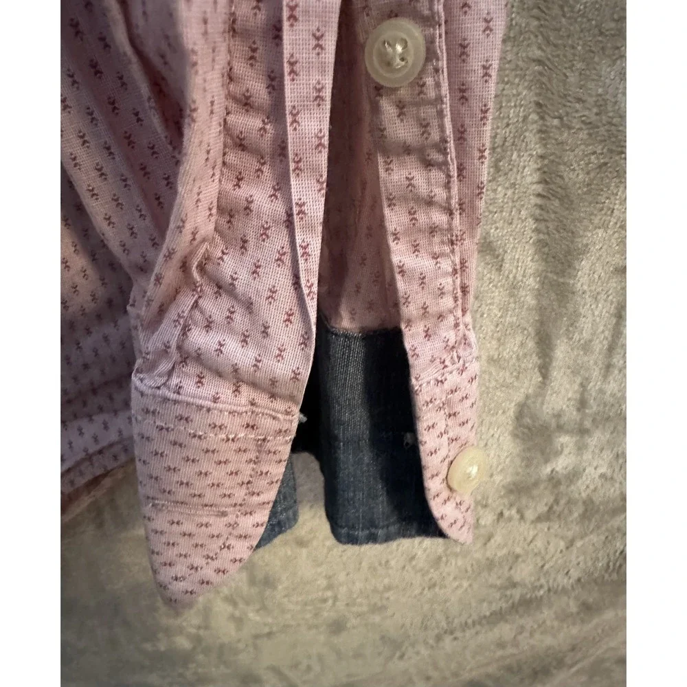 Banana Republic Shirt‎ Mens Medium Pink Stretch Soft Wash Standard Fit Patterned